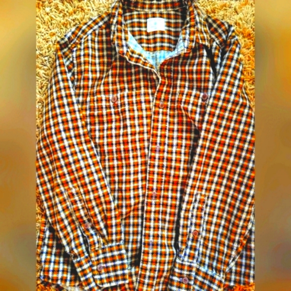Jcrew Kids Crewcuts Little Boys Button Up Flannel Longsleeve Shirt Boys Size(10)